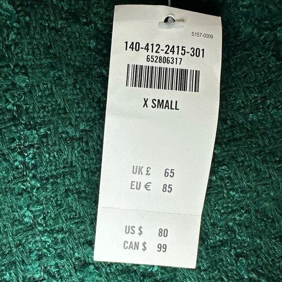 Abercrombie & Fitch Oversized Tweed Shacket Blazer Jacket Shirt Green Size XS - Picture 7 of 7